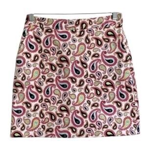 Fairway Greene Paisley Golf Tennis Skort Skirt Mini Pockets Cotton Preppy Sporty